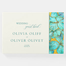 Livro De Visitas Casamento das Flores de Teal