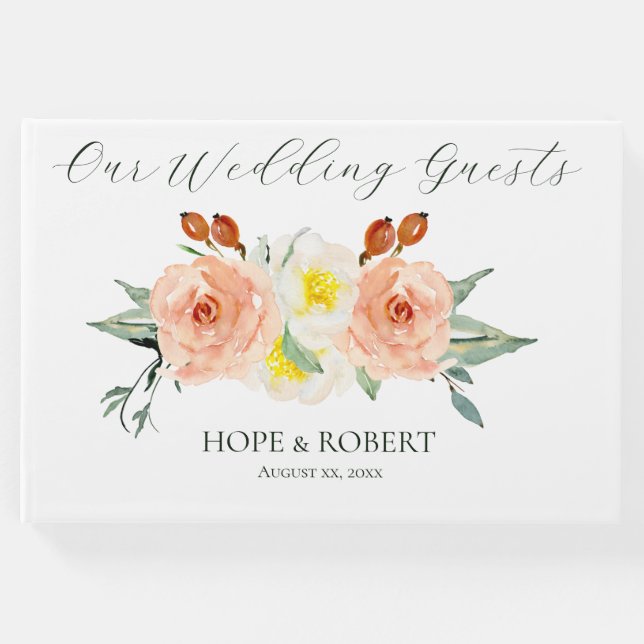 Livro De Visitas Casamento das Flores de Verão Brilhantes (Frente)