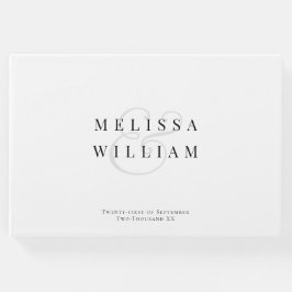 Livro De Visitas Casamento de Ampersand Cinza Elegante Preto e Bran