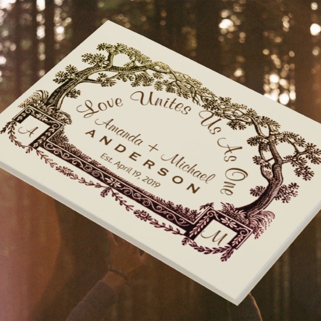 Livro De Visitas Casamento de Árvore Russo Personalizado com Mãos (Criador carregado)