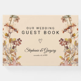 Livro De Visitas Casamento de Autumn Boho Wildflower