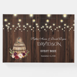Livro De Visitas Casamento de Barn Floral de Barrel de Vinho Borgon