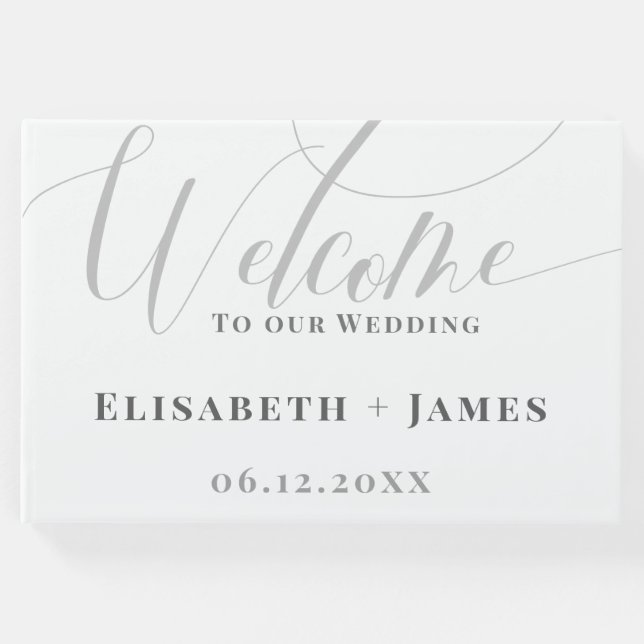 Livro De Visitas Casamento de boas-vindas moderno com caligrafia mi (Frente)