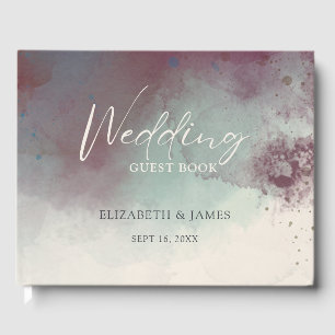 Livro De Visitas Casamento de Boho com Tons de Jewel Moderna em Wat