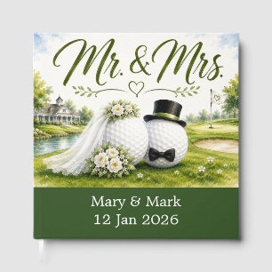 Livro De Visitas Casamento de Bola de Golfe no campo de golfe