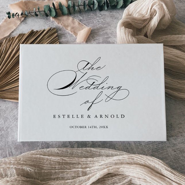 Livro De Visitas Casamento de Caligrafia Moderna Elegante (Criador carregado)