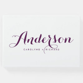Livro De Visitas Casamento de Caligrafia Moderna Roxo