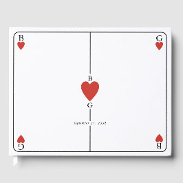 Livro De Visitas Casamento de Cartões de Reprodução de Corações Mon