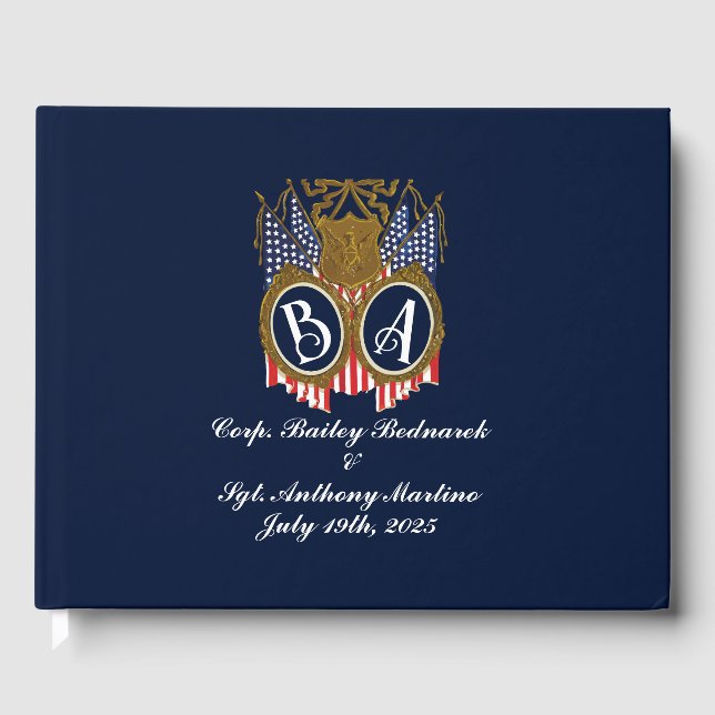 Livro De Visitas Casamento de Casais Militares de Estilo Antiquado (Frente)