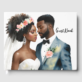 Livro De Visitas Casamento de Casal Bridal Afro-Americano