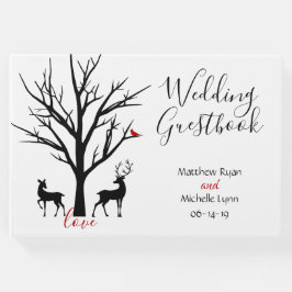 Livro De Visitas Casamento de Casal Silhouette Deer Winter Love