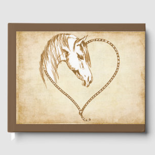 Livro De Visitas Casamento de Cavalo Ocidental do País ou Guestbook