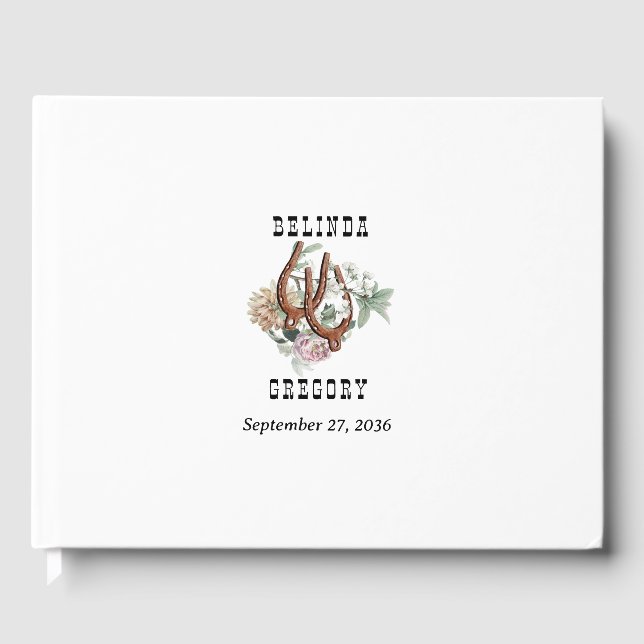 Livro De Visitas Casamento de caveira de vovó de boho (Frente)