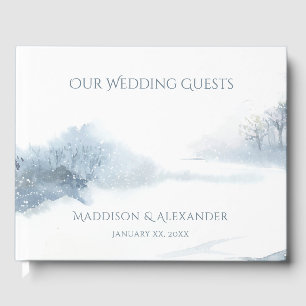 Livro De Visitas Casamento de cena de inverno