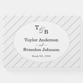 Livro De Visitas Casamento de Cinzas Personalizadas Monograma Minim