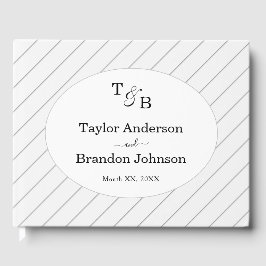 Livro De Visitas Casamento de Cinzas Personalizadas Monograma Minim