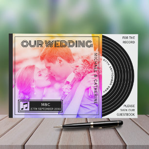 Livro De Visitas Casamento de Cobrir com Vinil Record de Música Ret