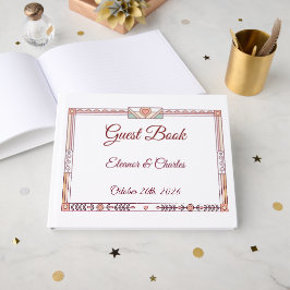 Livro De Visitas Casamento de Conto de Fadas Art Déco