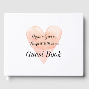 Livro De Visitas Casamento de cor-de-água rosa-coral elegante