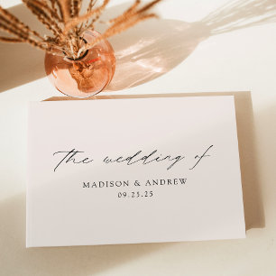 Livro De Visitas Casamento de Creme de Script Elegante Moderno