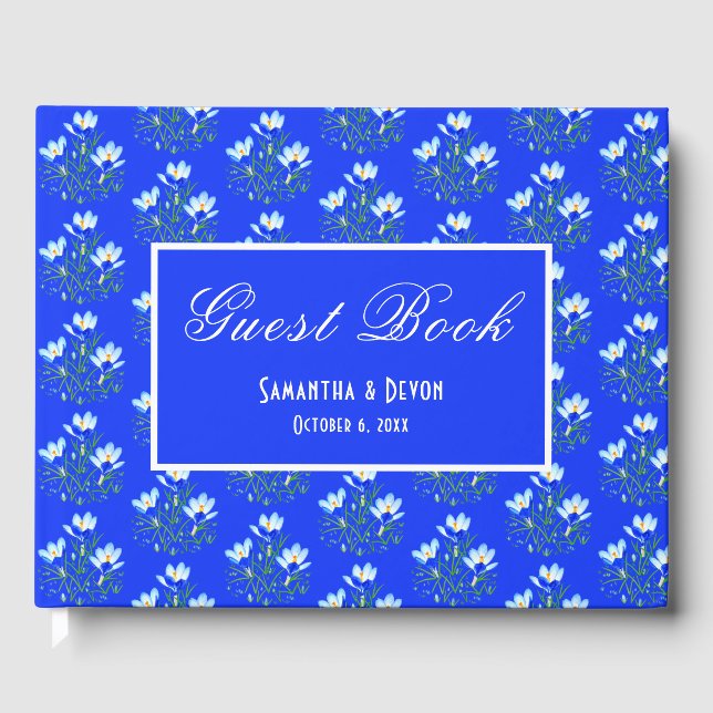 Livro De Visitas Casamento de Crocus Azuis (Frente)
