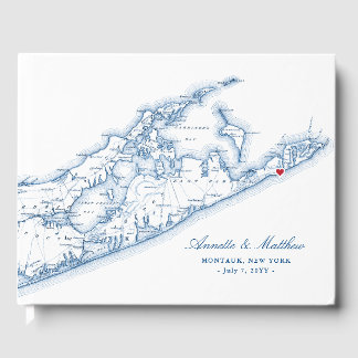 Livro De Visitas Casamento de Destino Azul de Hamptons Montauk Mari