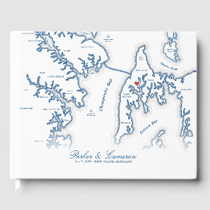 Livro De Visitas Casamento de Destino de Mapa de Ilha de Kent Maryl