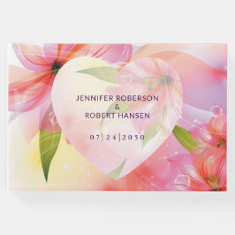 Livro De Visitas Casamento de Dewdrops Rosa Floral