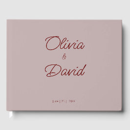 Livro De Visitas Casamento de Elegante Dusty Rosa