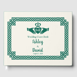 Livro De Visitas Casamento de Emerald Green Celtic Knot Claddagh