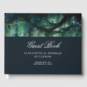 Livro De Visitas Casamento de Esmeraldas e Jardim Magical Florestal