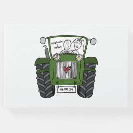 Livro De Visitas Casamento de Fazenda do Trator Verde Personalizado