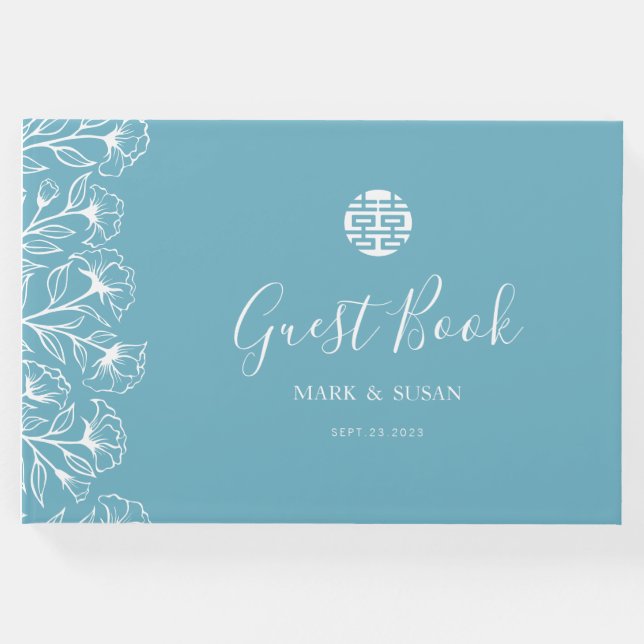 Livro De Visitas Casamento de Felicidade Dupla Chinesa (Frente)