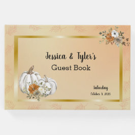 Livro De Visitas Casamento de ferrugem de abóbora branca outono