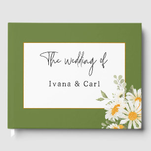 Livro De Visitas Casamento de Flor Amarelo e Branco da IVANA Elegan