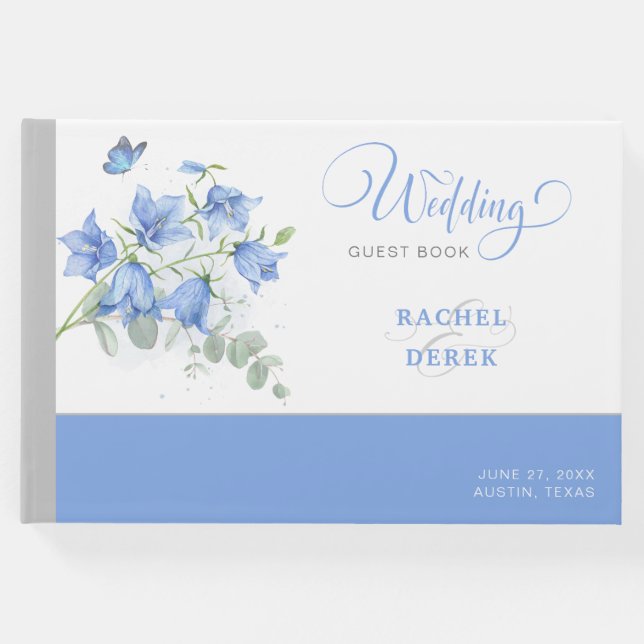 Livro De Visitas Casamento de Flor Azul (Frente)