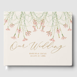 Livro De Visitas Casamento de Flor Selvagem de Charm Creamy