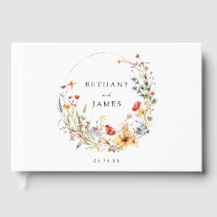 Livro De Visitas Casamento de Flor Selvagem Whimsical