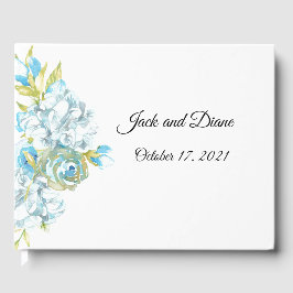Livro De Visitas Casamento de Flores do Jardim Azul