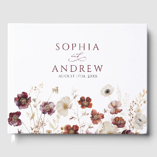 Livro De Visitas Casamento de Flores Selvagens