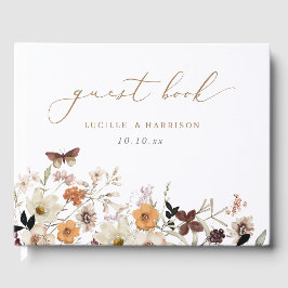 Livro De Visitas Casamento de Flores Selvagens de Fall Boho