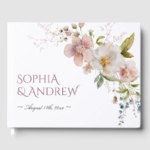 Livro De Visitas Casamento de flores selvagens russas legantes