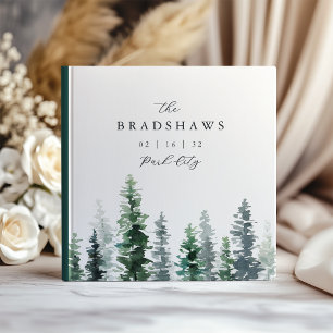Livro De Visitas Casamento de Floresta Evergreen na Madeira Grove