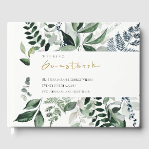 Livro De Visitas Casamento de Folhagem Tropical de Folhagem Verde M