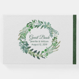Livro De Visitas Casamento de Folhagem Verde de Todas as Estações