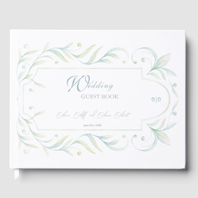 Livro De Visitas Casamento de Folhas Verdes (Frente)