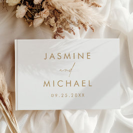 Livro De Visitas Casamento de Foto a Ouro Moderno