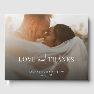 Livro De Visitas Casamento de Foto de Casal Simples e Elegante