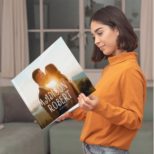 Livro De Visitas Casamento de Foto de Flor Silvestre Aquarela Boho