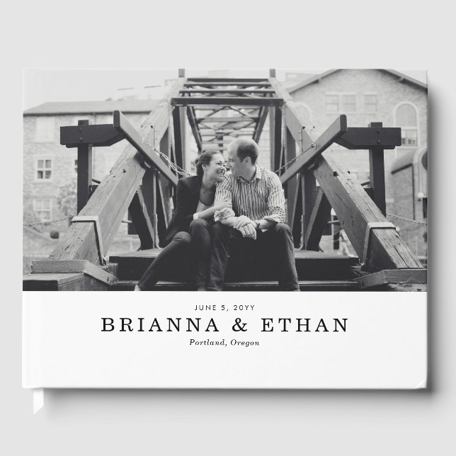 Livro De Visitas Casamento de Foto Elegante (Frente)